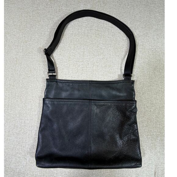 margot Handbags - Margot Women Black Shoulder Strap Zip Top Leather Casual Minimalist Purse Tote